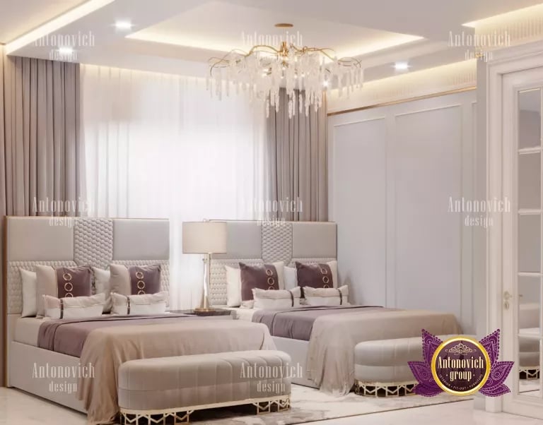 Opulent Dubai bedroom with lavish gold accents