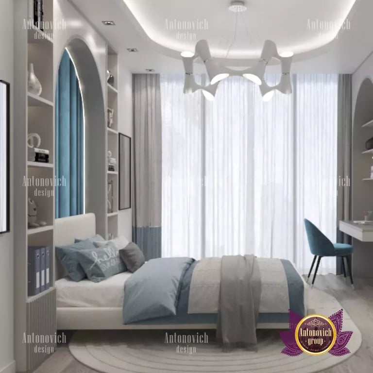 Sophisticated lighting fixtures enhancing the ambiance of a luxury bedroom