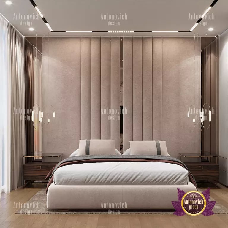 Sleek bedroom furniture in a luxurious Dubai apartment