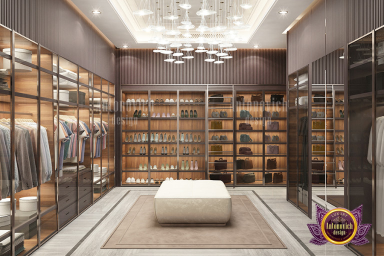 Modern walk-in closet with ample storage