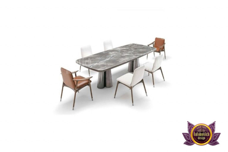 Luxurious dining room furniture at a high-end Dubai store