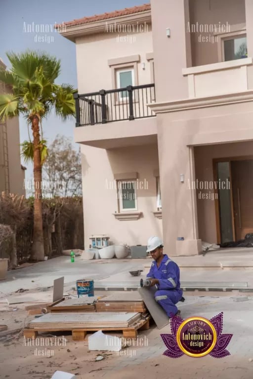 Expert construction worker pouring concrete for a building foundation