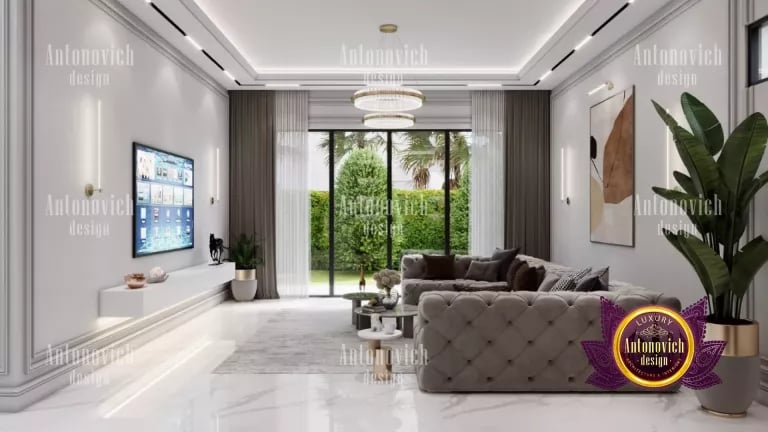 Exquisite Dubai living room with lavish furniture