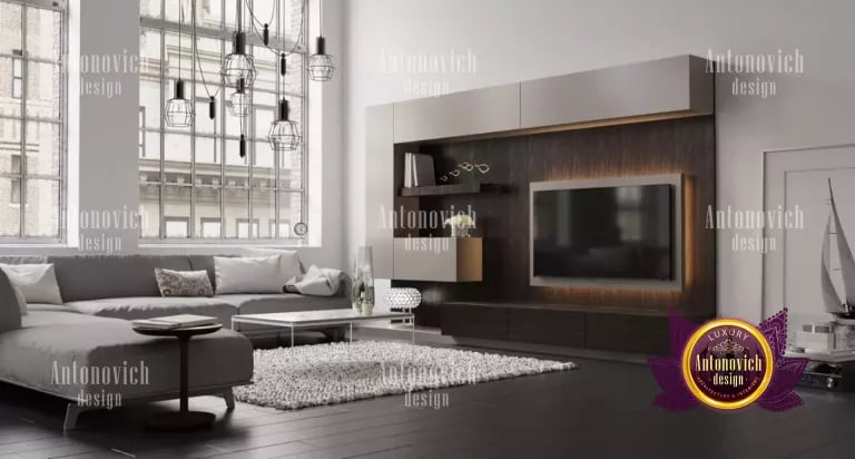 Elegant TV cabinet setup inspired by Dubai's top designers