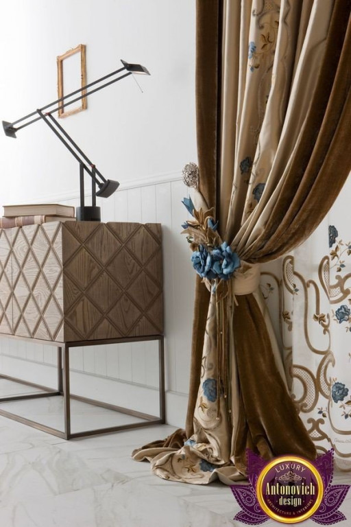 Elegant Kenia curtain draped beautifully in a dining room