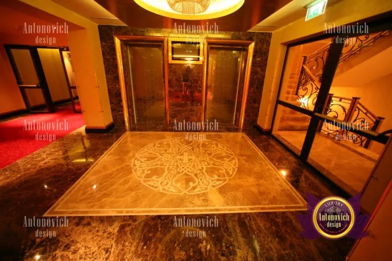 Stylish hardwood floor in a modern Dubai office