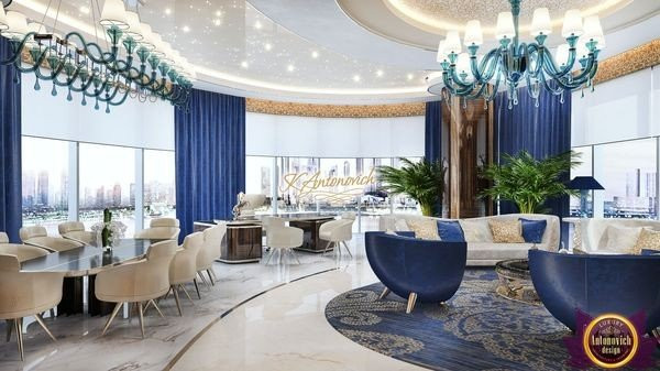 Luxurious living room designed by Dubai's top interior design company