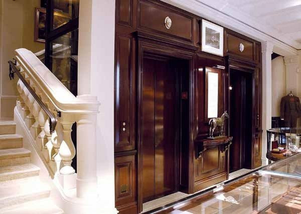 Vintage elevator with ornate metalwork