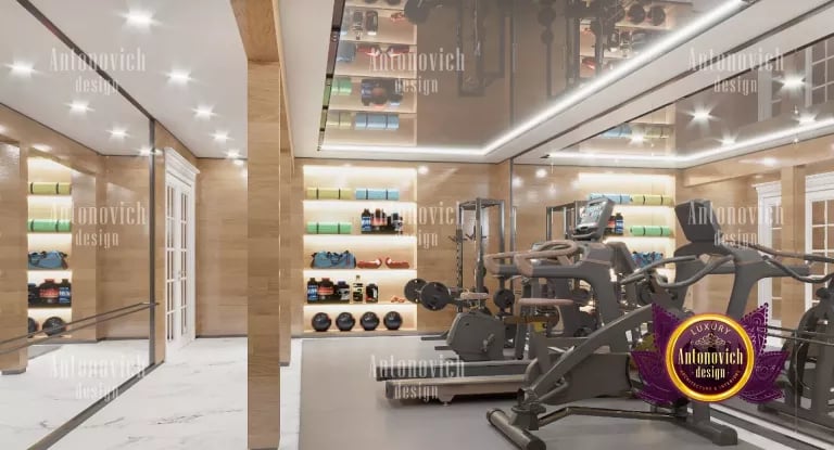 Dubai home gym with a stunning view, motivating workout atmosphere