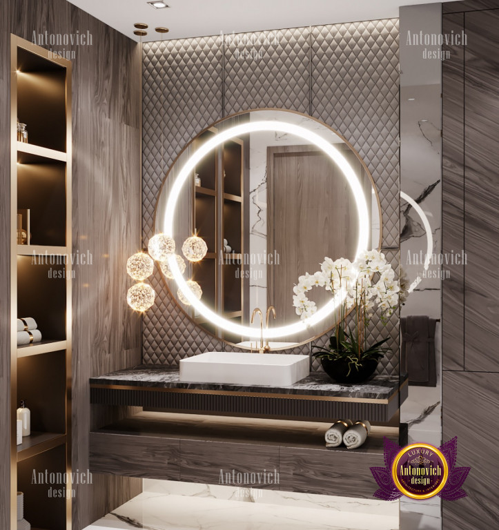 Elegant freestanding bathtub in a luxurious Dubai bathroom