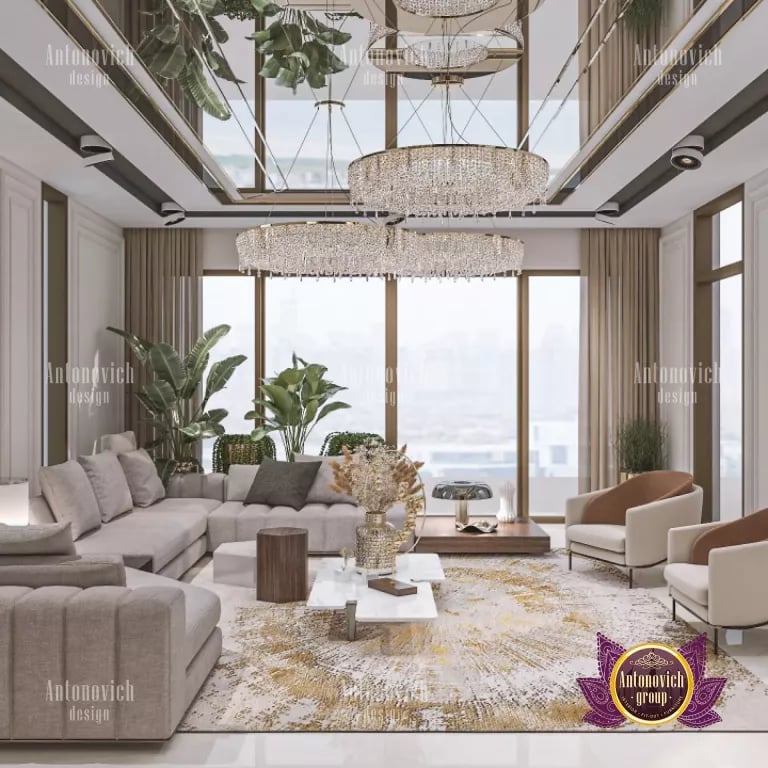 Expert installation of a ceiling mirror in a high-end Dubai villa