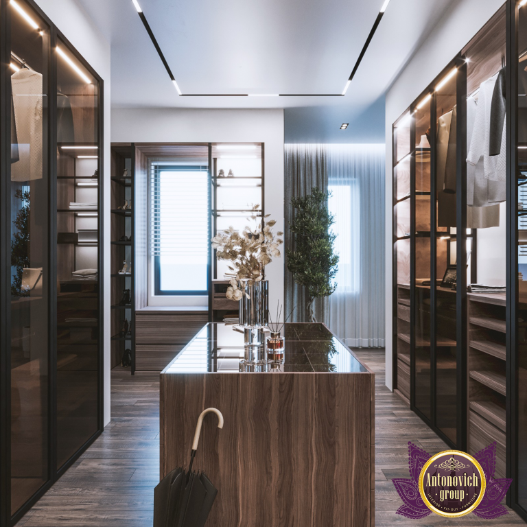 Luxurious walk-in closet with floor-to-ceiling storage solutions