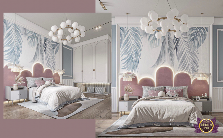 exquisite soft pink bedroom interior