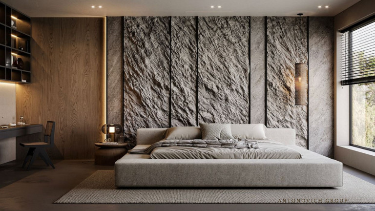 Bedroom Aesthetics in Customized Stone Walls