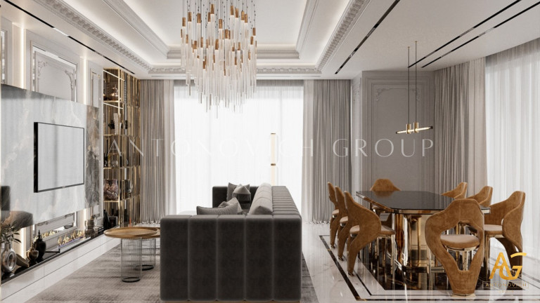 Open Space Elegance: Luxury Interior Design for Grande Apartment Downtown Dubai