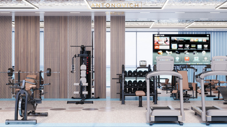 Creating an Oasis of Wellness: Spacious Gym Interior Design at the World Islands Villa in Dubai