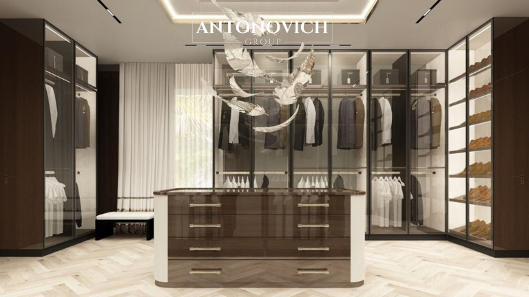 Spacious Luxury Dressing Room Interior Design by Antonovich Group