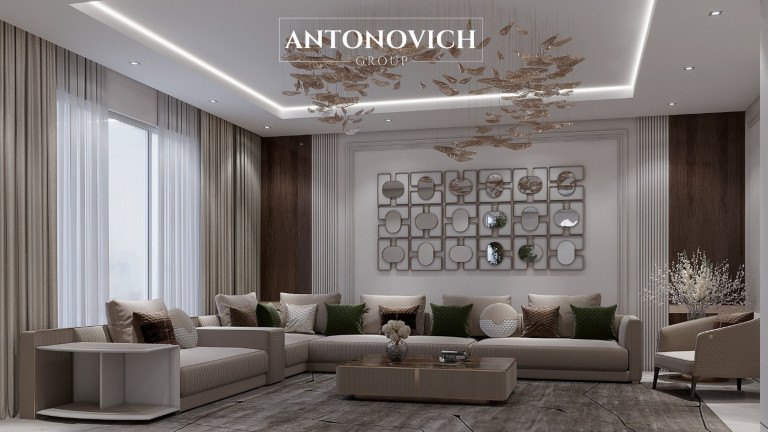 Luxury Furniture and Chandelier Selection for Modern Living Room Interior Design