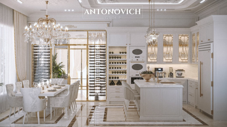 Redefining Luxury: Antonovich Group's Open-Concept Kitchen and Dining Room Masterpiece