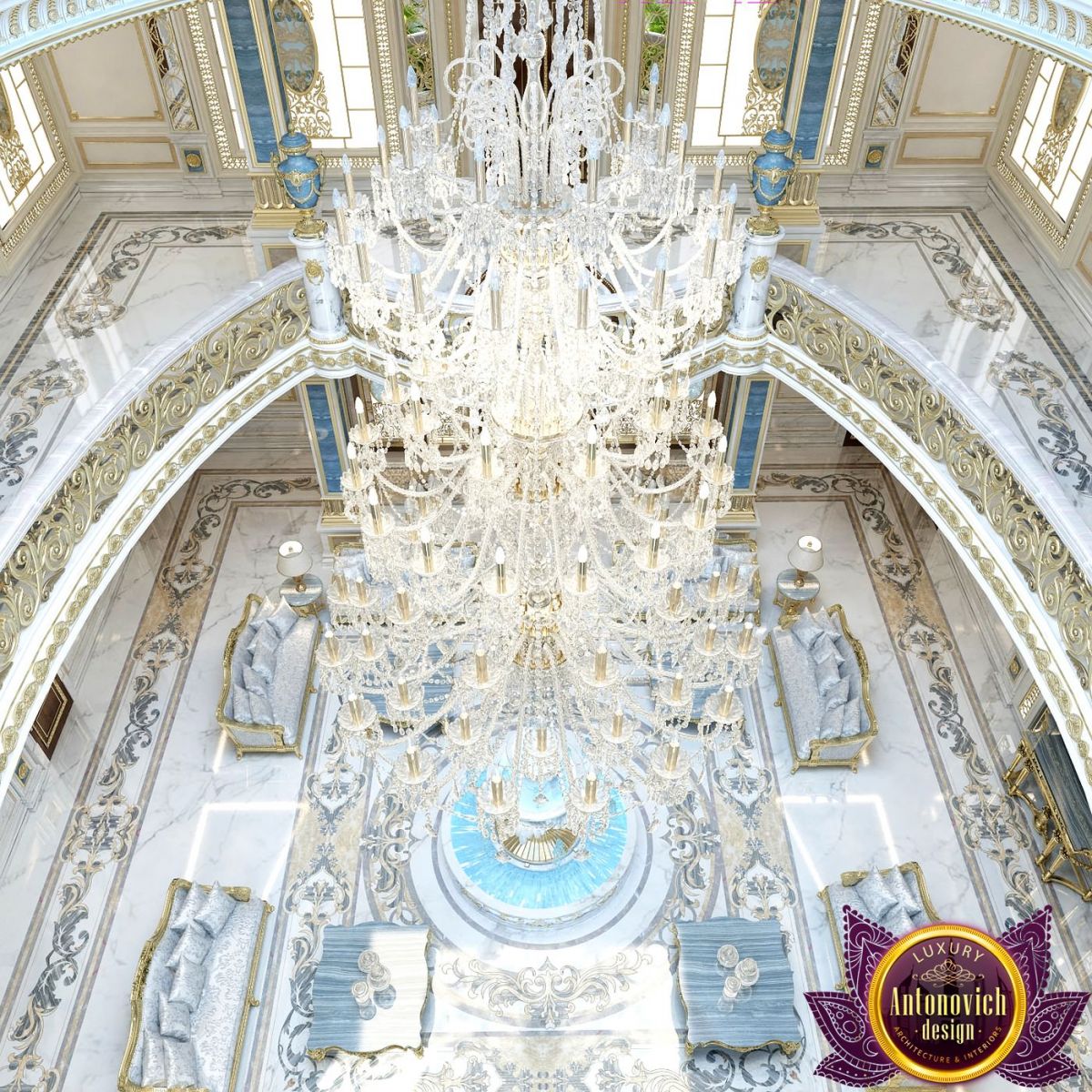 Exquisite marble flooring in a majestic hallway