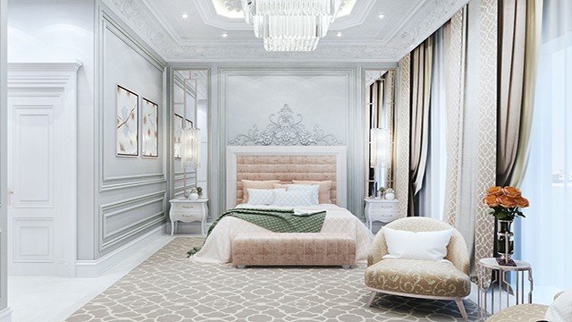 Дизайн интерьера элегантной спальни от Luxury Antonovich Design