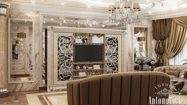 التصميم الداخلي لغرفة الجلوس في دبي