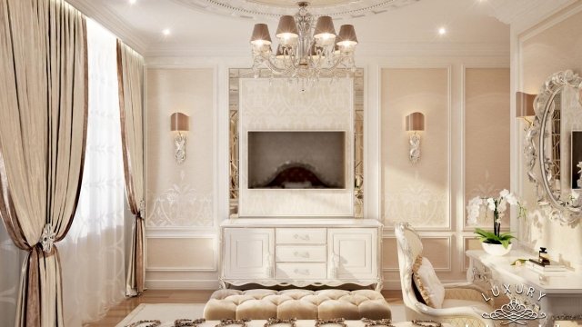 التصميم الداخلي الفاخر لغرفة النوم في دبي