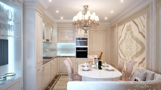 Kitchen in the style of neoclassicism