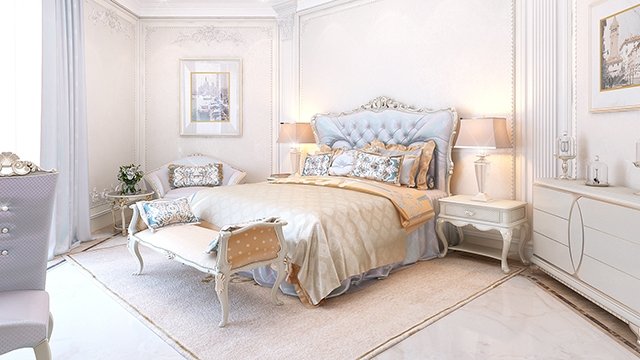 Cozy bedroom in classic style