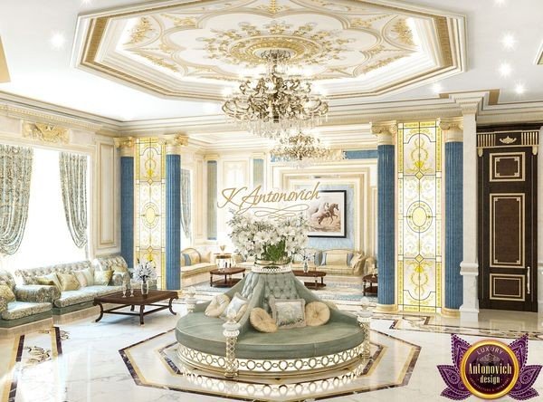 Opulent royal style bathroom with gold accents and marble