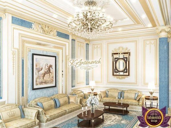 Luxurious living room with royal style furniture and decor
