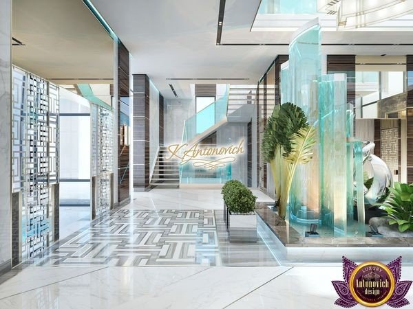 Innovative staircase design with glass railings and floating steps