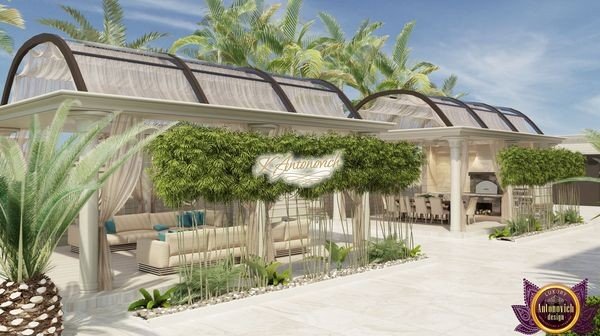 Luxurious outdoor seating area in a beautifully designed Dubai villa