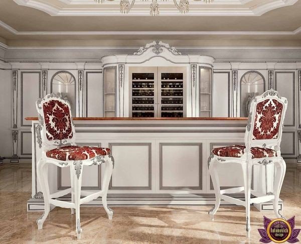 Elegant wooden kitchen cabinets and shelves