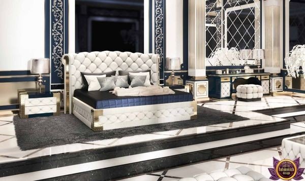 Luxurious Asnaghi bedroom set with tufted headboard and footboard