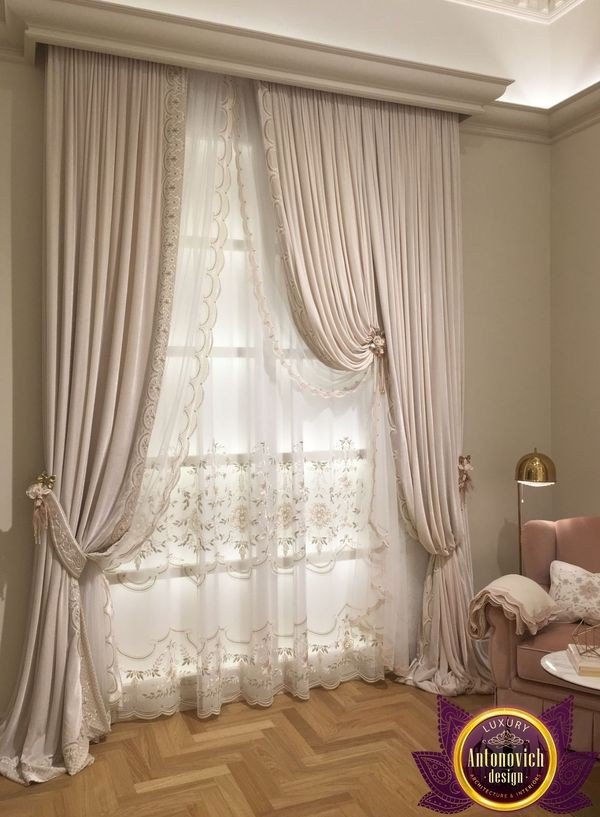 Stylish bedroom featuring luxury curtains in Kenya