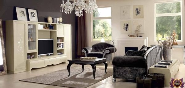 Elegant sitting room with floor-to-ceiling windows