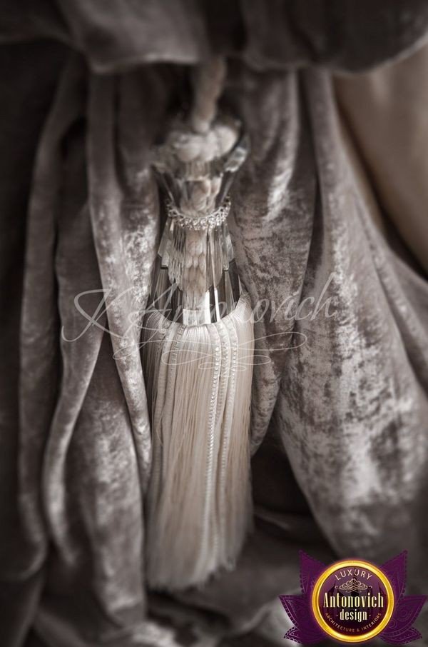 Luxury curtains in a classical living room in Dubai