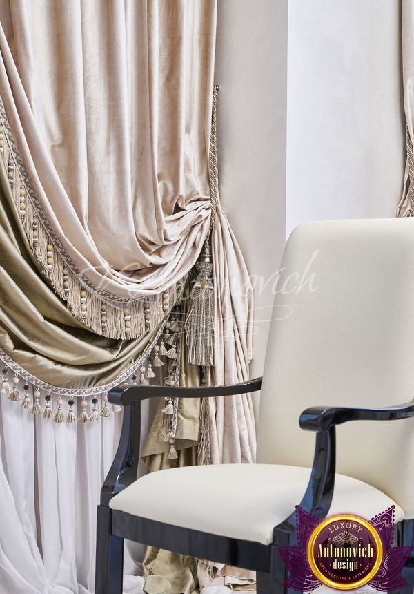 Layered modern curtains with sheer and blackout panels