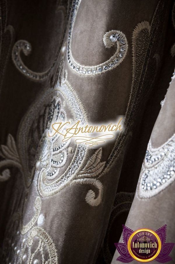 Classic drapery with intricate embroidery