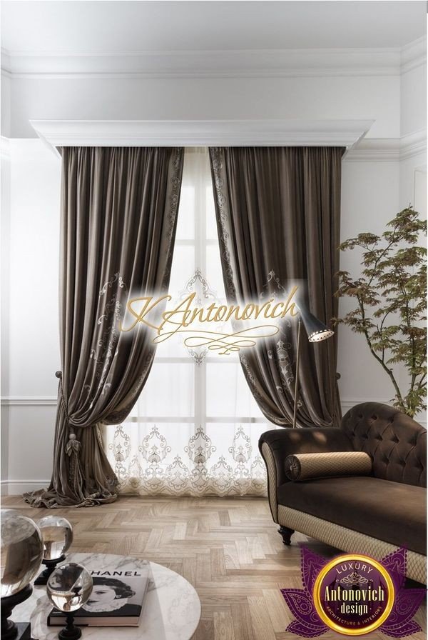 Modern elite curtains with a geometric pattern