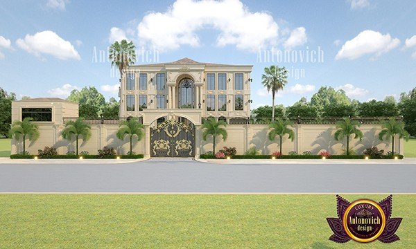 A luxurious Nigerian villa with a modern landscape design