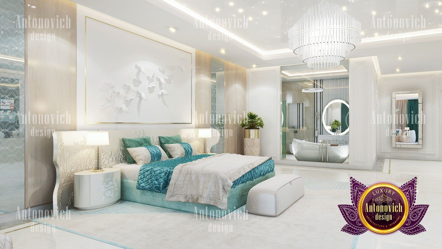 Luxurious classic architecture bedroom with intricate details