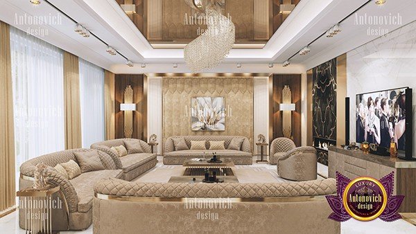 Luxurious Angolan sitting room with plush furniture