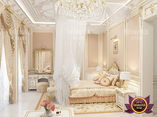 Majestic bedroom with ornate wall decor and rich textures