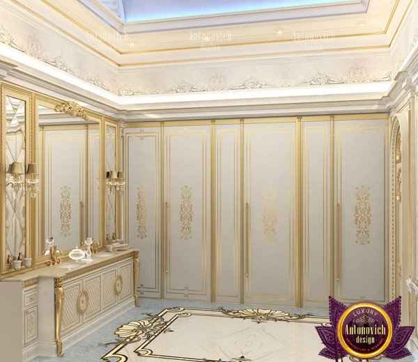 Modern and spacious Dubai master bathroom with a view