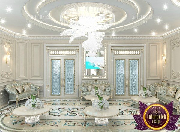 Elegant Woman Majlis with plush seating and intricate decor