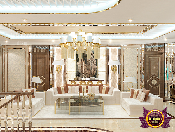 Elegant gold-accented living room