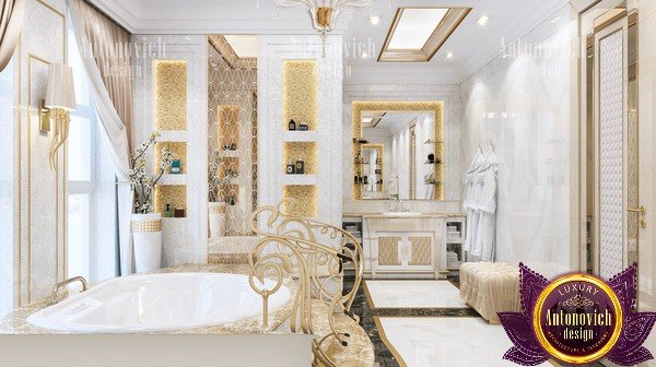 Luxurious UAE bathroom with a freestanding bathtub