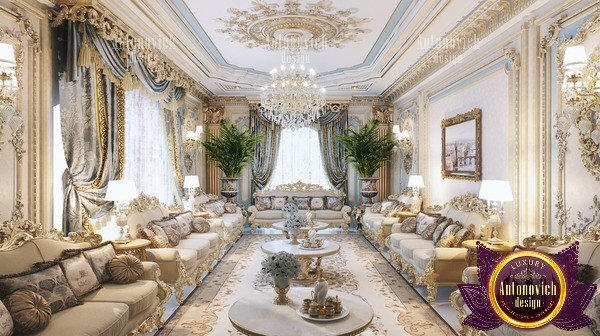Luxurious Majlis interior with gold accents